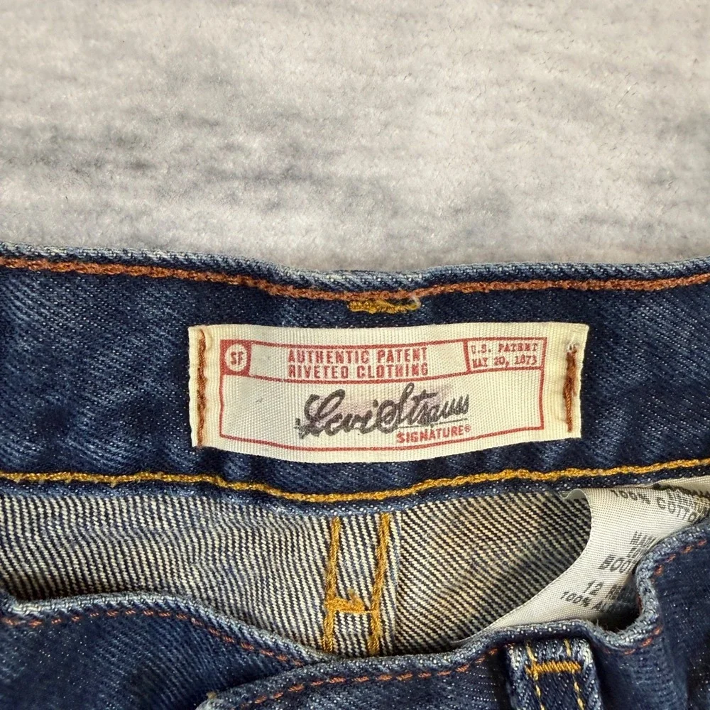 Levi Strauss Signature‎ Boys Size 12 Regular Dark Wash Blue Bootcut Denim Jeans